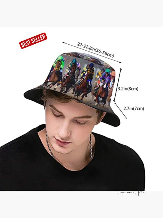Polyester Horse Bucket Hat Sun Protection Packable Outdoor Fishing Hiking Cap main image 4
